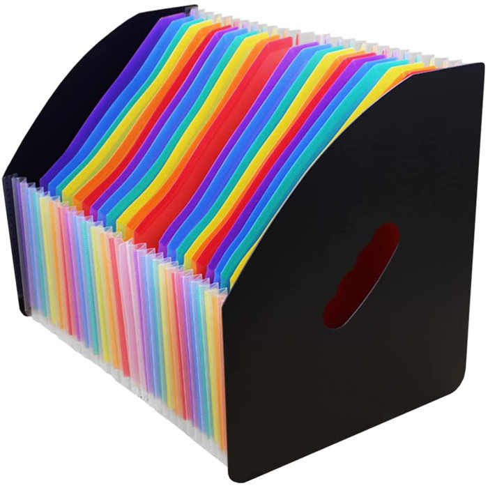 KATIER 24 Pockets Accordion File Organizer Upright Desktop A4 Document